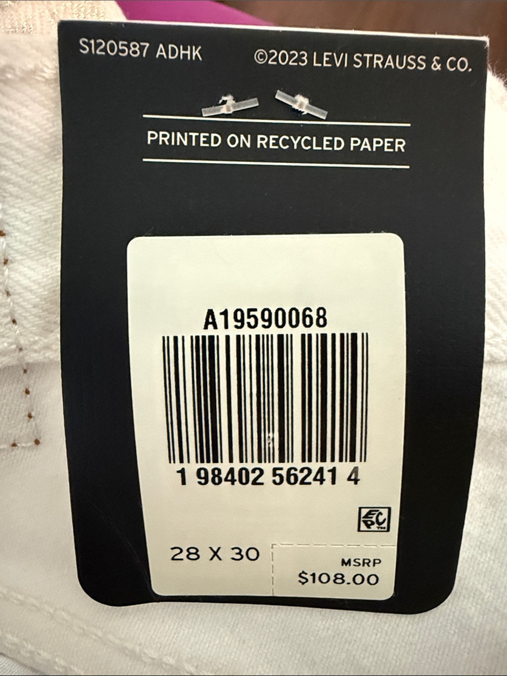 Levi’s Premium COATED 501® '90S WOMEN'S JEANS 28 x 30 Luminary White - Picture 10 of 10